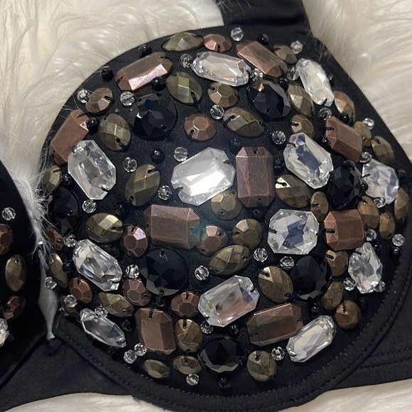 34B 2pc Vs Victoria’s Secret Bombshell Miraculous Adds-2cup black jeweled bikini - Picture 6 of 17